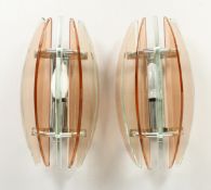 A PAIR OF ART DECO WALL LIGHTS 11.5ins long