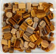A BOX OF TIGERS EYE LOOSE STONES
