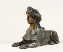 A SPELTER SPHINX 12ins long