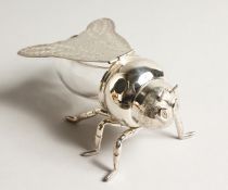 A SILVER PLATE HONEY POT