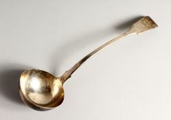 A VICTORIAN FIDDLE PATTERN SILVER SOUP LADLE. London 1836, maker S.H. & D.C.