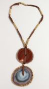 A YVES SAINT LAURENT AGATE NECKLALCE