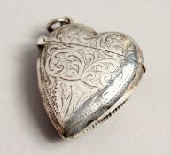 A NOVELTY SILVER HEART SHAPED VESTA