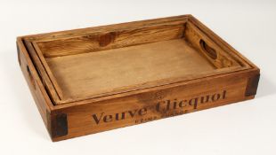 A MOET CHANDON - DON PERIGNON SET OF THREE TRAYS