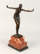 AFTER D.H. CHIPARUS A BRONZE DANCER Signed, on a marble base. 18ins high