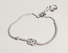A SILVER CC TOGGLE BRACELET