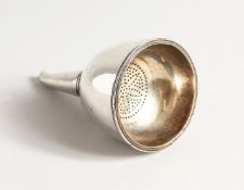 A PLAIN GEORGE III WINE FUNELL with reeded edge. 5ins long, London 1808, maker Thomas Wallace.