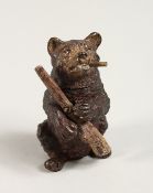 A COLD PAINTED BRONZE RUSSIAN MATCH VESTA. 3ins high