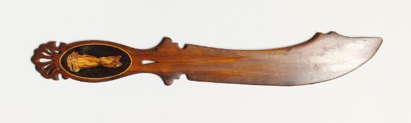 A SORRENTO INLAID PAPER KNIFE 11ins long