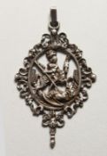 A SILVER GEORGE & DRAGON PENDANT