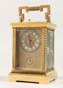 A VERY GOOD FRENCH BRASS REPEATER CARRIAGE CLOCK.