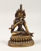 A SMALL TIBETIAN BRONZE GOD 4ins high