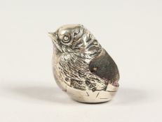 A MORDEN & CO. SILVER CHUBBY BIRD PIN CUSHION Chester 1910