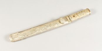 A SILVER JAPANESE EROTIC TANTO 16ins long