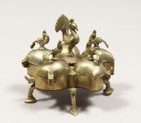A 19TH CENTURY INDIAN SPICE BOX, 4ins.