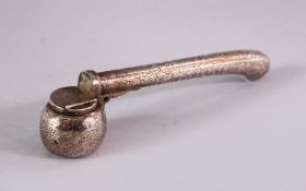 A JAPANESE MEIJI PERIOD SILVER YATATE PEN & INK HOLDER, With carved floral decoration, 14cm, (