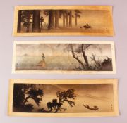 THREE JAPANESE WOODBLOCK PRINTS BY SHOUN YAMAMOTO 1870 - 1965, each depicting countryside views,