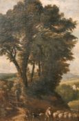 English School, Early Nineteenth Century, An oil study near Marlow, indistinctly signed and