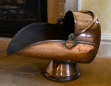 A COPPER COAL SCUTTLE.