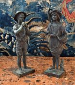 A GOOD PAIR OF BRONZES 