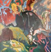 John Melville (1902-1986) British, 'The World is an Echo', Oil on Canvas, Signed and dated 67, 52