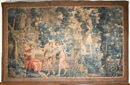 AN ANTWERP TAPESTRY (CIRCA. 1720) by JAKOB VAN DER GOTENOrpheus playing a lyre, by a water garden