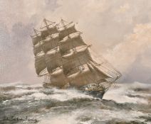 32. John Bentham Dinsdale (1927-2008) British, 'Flying Cloud' a clipper at full sail, oil on canvas,
