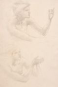 Sir Edward Coley Burne-Jones (1833-1898) British, A pencil study of two figures, 13