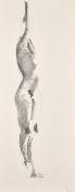 'Serena', 20th Century, A female nude, Charcoal, 30