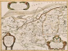 Vincenzo Maria Coronelli, 'Xansi E Xensi, Provincie Della China' A 17th Century map, later hand