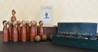 A GAMES SET, SKITTLES, CARPET BOWLS, ETC.