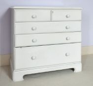 A WHITE PAINTED CHEST. 2ft 10ins wide.