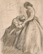 Sir John Everett Millais (1829-1896) British, A Pencil study of two figures, 8.25
