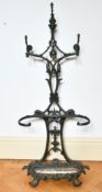 A VICTORIAN COALBROOKDALE CAST IRON STICK STAND.