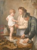 Sydney Currie (act. 1892-1955) British, 'The New Suit', oil on canvas, signed, 24