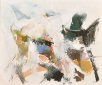 Motke (20th century) An abstract composition, mixed media, indistinctly signed and inscribed, 16