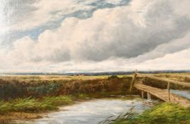 Edmund Morison Wimperis (1835-1900) British, Cattle grazing in a field by a river, oil on canvas,