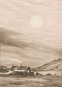 Circle of Stow Wengenroth, An outpost in the wilderness, tinted lithograph, (unframed), 15