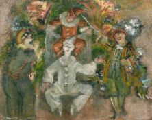 Frederick Carter (1885-1967) British, 'Burlesque', oil on canvas, with gallery label verso, 25