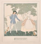 Max Nimoy (1900-1987) 'OH! CEST TRISTE PARTIR...', and '.L'Amoureux Silence.',a pair of pochoirs,