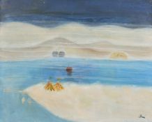 Bernard Stern (1920-2002) 'Camping Au Bord Du Lac II 7756', oil on canvas, signed and inscribed