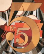 20th century, A semi abstract study, watercolour and gouache, signed with initials 'C. D', 13.5