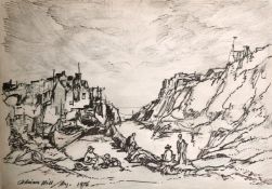 Adrian Hill (1895-1977) A group of topographical studies, charcoal and pastel, all signed and dated,