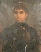 A head and shoulders portrait of a lady and another by the same hand, oil on canvas, signed '