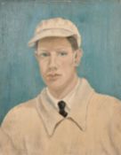 Daphne Day (circa. 1949) A Pair of head and shoulder portraits of a lady and a young man, oil on