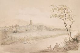 After I H Moller, A hand coloured lithograph of Ottenburg, 12.25