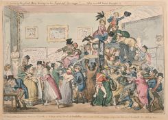 George Cruikshank (1792-1878) Two hand coloured caricature etchings, coaching subjects, one 10