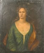 An 18th century half-length portrait of a lady, oil on canvas, 30