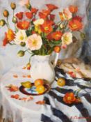 Vladamir Belsky (b.1949) Russian, 'Poppies in A Jug', signed oil on board, 13
