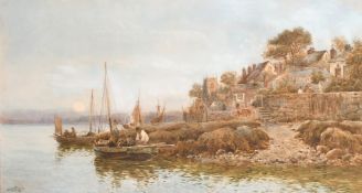 Walter Stuart Lloyd (fl. 1875-1929) British, 'Appledore, North Devon', Boats in a Harbour, with